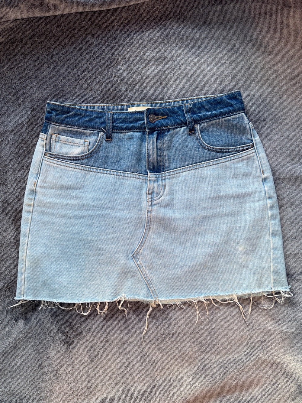 Mini Skirt Two-Tone Light and Dark Denim 27